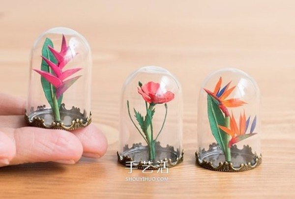 A plant that can definitely be kept alive! Paper-carved glass potted plants in the mini world