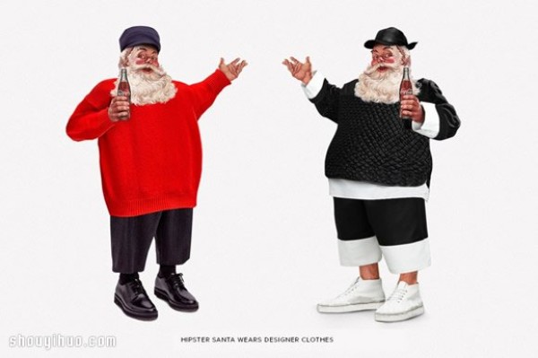 What would it look like if Santa Claus wore modern fashionable clothes? 