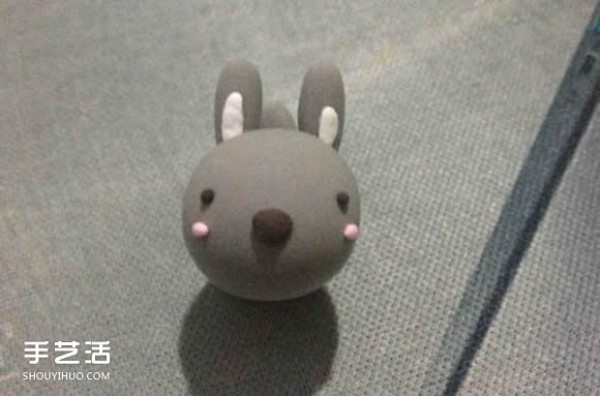 Ultra light clay to make gray rabbit DIY cute rabbit clay handmade tutorial