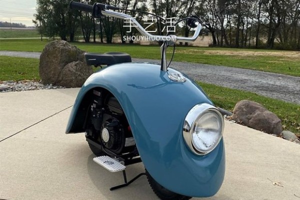 DIY Volkswagen Beetle transformed into a mini motorcycle