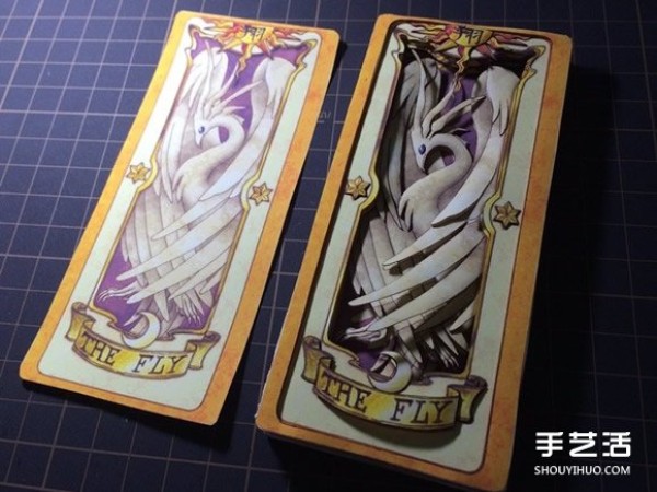 Pictures of the classic anime "Cardcaptor Sakura" Clow card paper sculptures