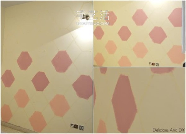 Simple DIY hexagonal pattern wall decoration tutorial