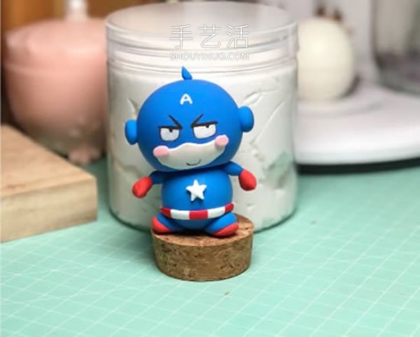 How to make a cartoon Captain America by hand using ultra-light clay