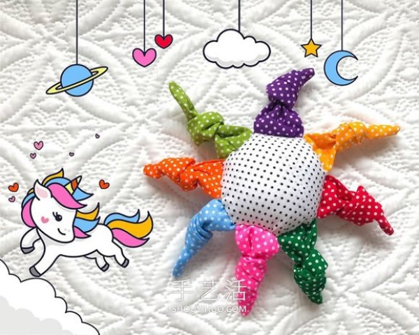 Rainbow sun theme! Super cute fabric baby toy making tutorial