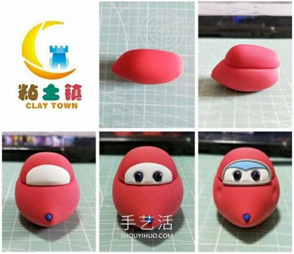 Illustration of how to make Super Flying Hero Reddy by hand with ultra-light clay