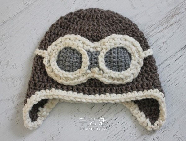 Crochet childrens pilot hat, let children realize their little dreamsWant