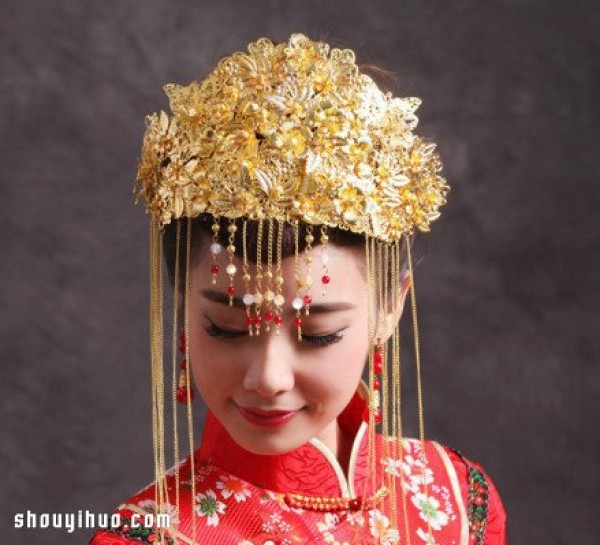 The gorgeous Chinese-style retro wedding bridal headwear is so beautiful! 