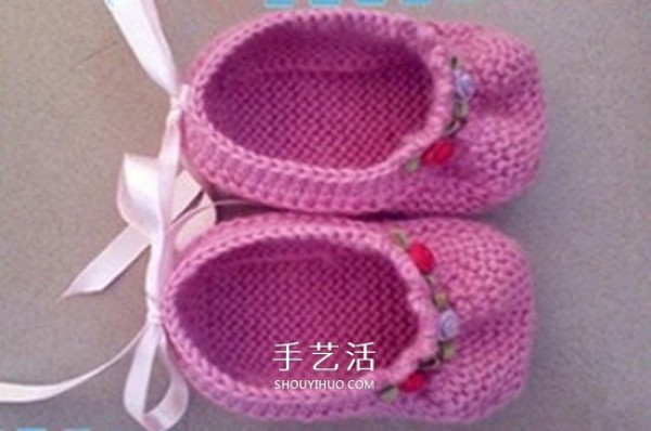 How to use stick needles to knit baby shoes, handmade cute baby shoes