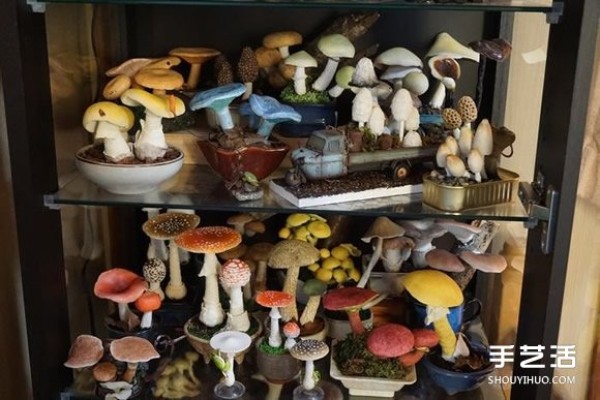 Appreciation of realistic clay mushroom works, it looks so healing! 