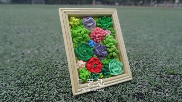 Ultra-light clay to make succulent photo frame, beautiful and ultra-light clay photo frame DIY