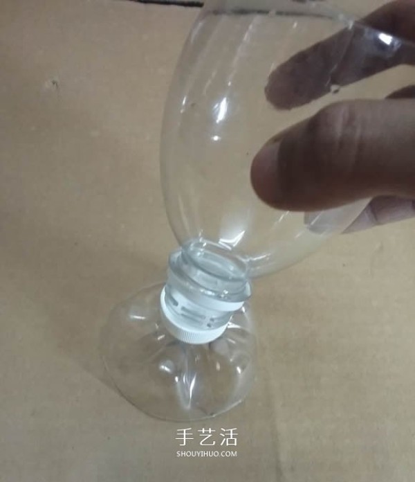 Mineral water bottles are used to make hand-made trophies, flags and wine glasses