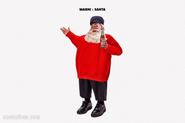 What would it look like if Santa Claus wore modern fashionable clothes? 