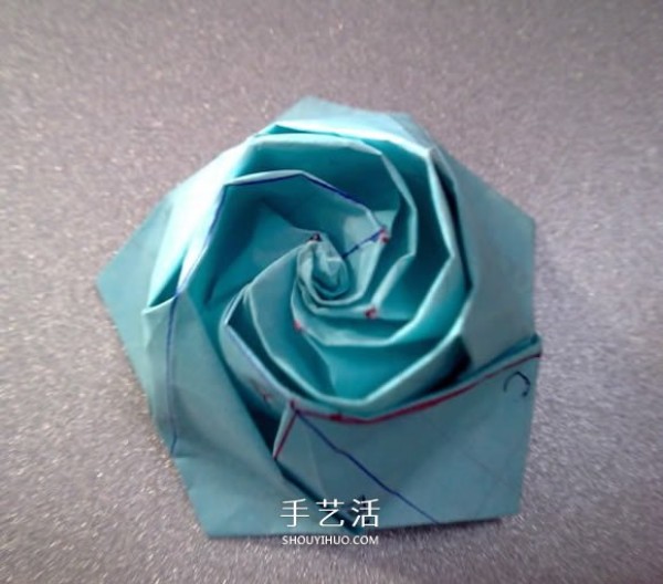 Illustration of how to fold a five-petal rose, it looks better than a Kawasaki rose! 