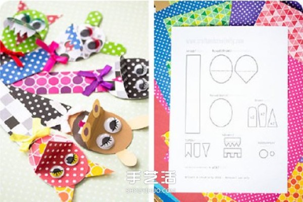 Childrens bookmarks are made by paper-cutting and illustrations, cute animal bookmarks are made by hand