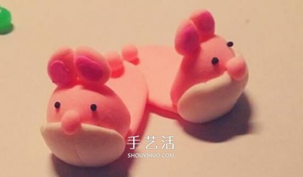 Ultra-light clay DIY rabbit slippers pink rabbit slippers clay tutorial