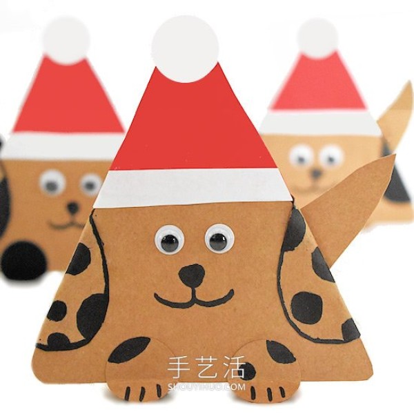 Tutorial on how to make a Christmas dog from cardboard