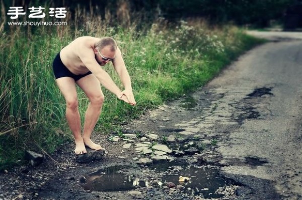 A spoof of DIY potholes on the road that the government cannot see