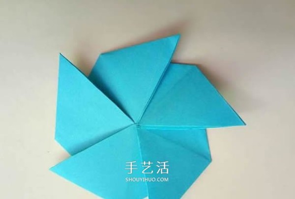 Five-cornered star origami illustration, how to fold an inner and outer double five-pointed star