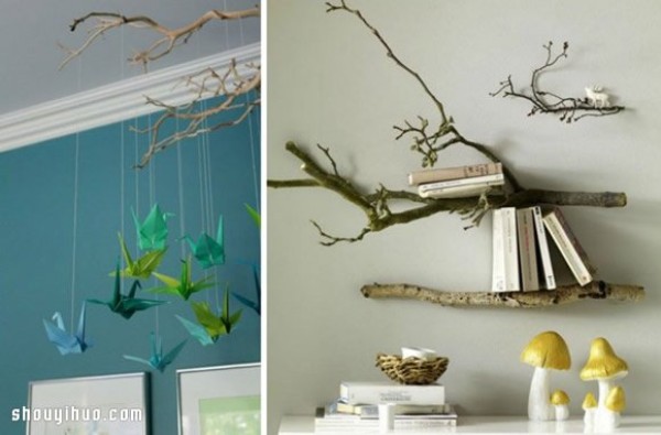 Decorate a room simply: Decorate a room with six branches to brighten up your home