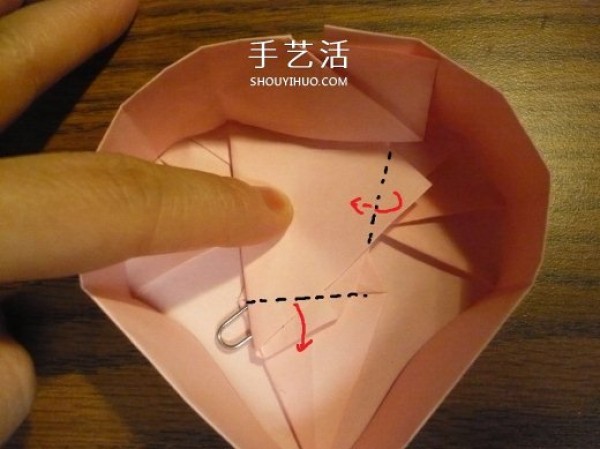 Heart-shaped gift box origami method and how to fold a covered and covered love box with illustrations