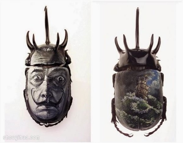 Scary but beautiful! Mask painting on insect specimens