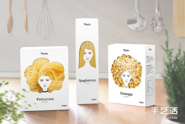 Noodles with a charming and charming pasta packaging design have changed their hairstyle