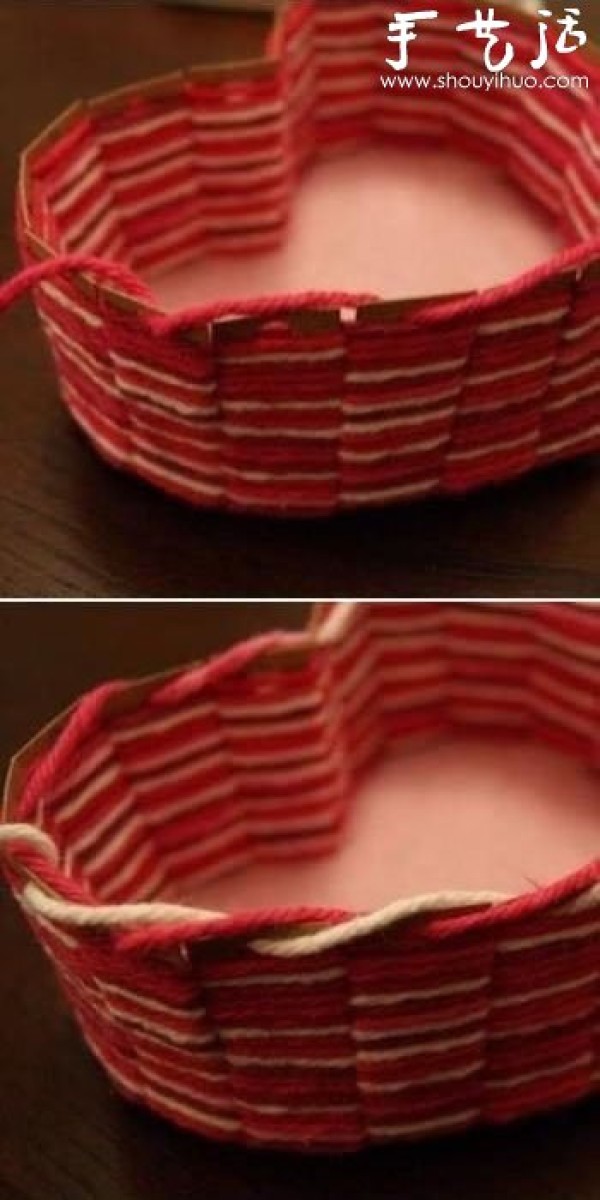 How to make a heart-shaped storage basket by hand