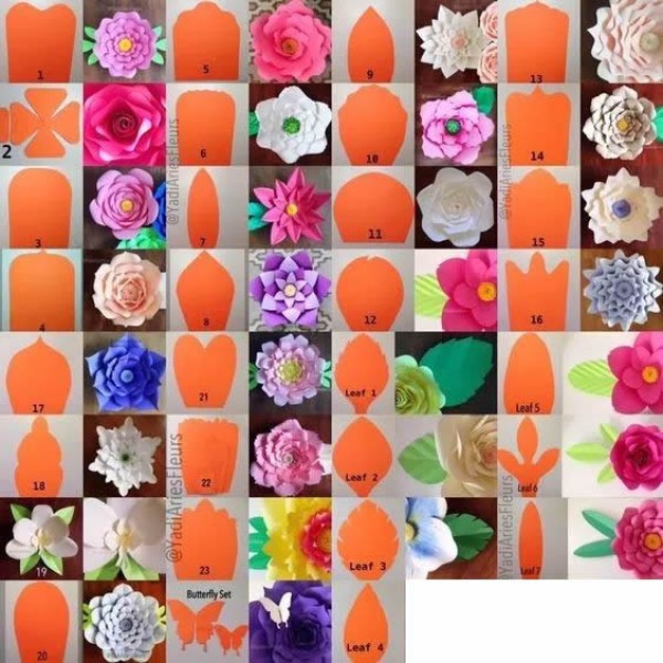 How to make handmade paper flowers with many beautiful paper flowers with complete illustrations