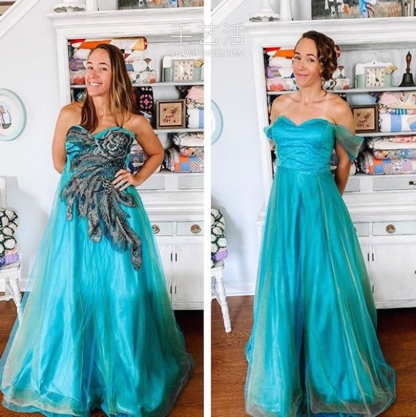 She transforms outdated thrift store dresses into trendy dresses