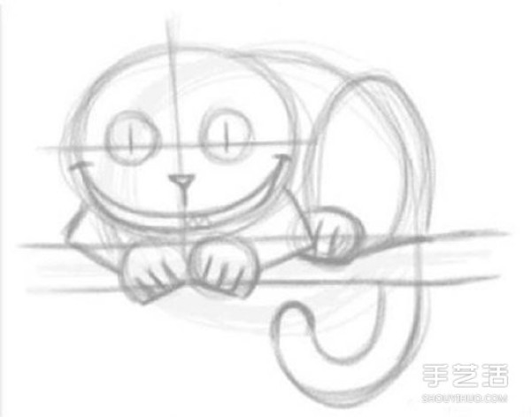 "Alice in Wonderland" Cheshire Cat pencil sketch tutorial picture