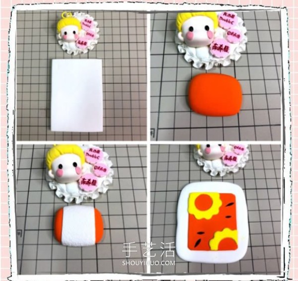 Illustrated tutorial on making sleeping Chibi Maruko-chan from clay