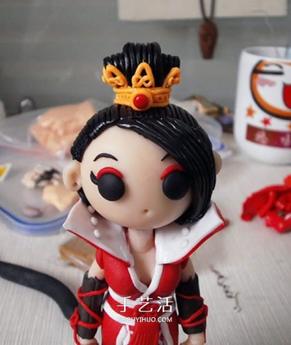 Detailed step-by-step illustration of DIY Jianwang 3 Wanxiupai doll made from polymer clay