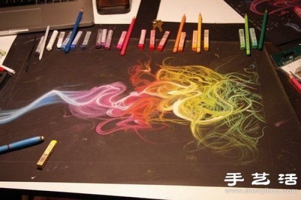 Beautiful and dreamy creative chalk hand-drawing