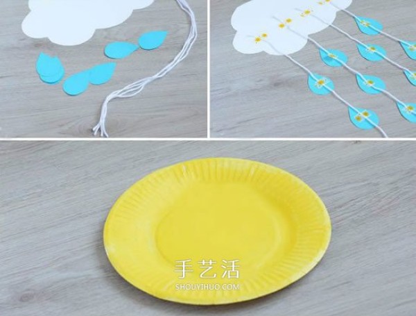 How to make simple sun rain ornaments for children to make sun rain from paper plates