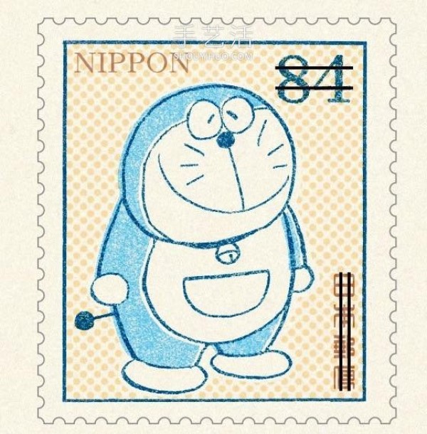 Retro version of Doraemon stamps! Hand-painted nostalgia to commemorate the 50th anniversary