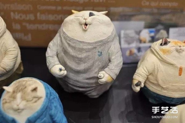 Clay Fat Cats handmade works, appreciate the exquisite cat clay works pictures