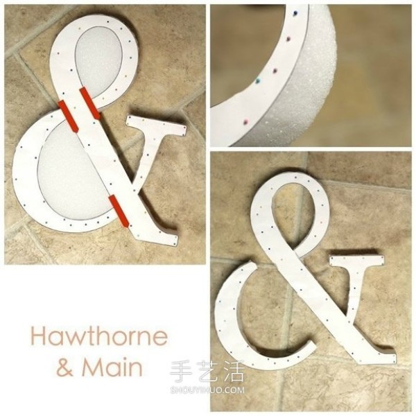 Tutorial on how to make hand-made "&" symbol decoration with foam sponge