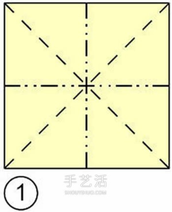 How to fold a hand-folded four-corner storage box and a beautiful rubbish box folding illustration