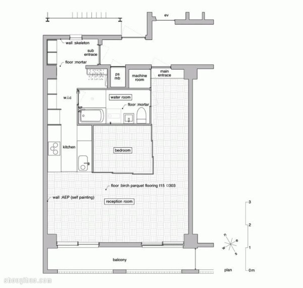 Partition + Parallel Line of Sight Make Full Use of Space Single Apartment Decoration