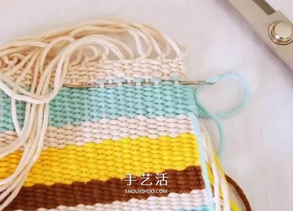 Super simple coaster knitting method, how to knit a fresh square coaster