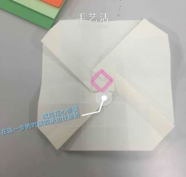 Illustrations of how to fold Huaxins improved version of Kawasaki roses are suitable for beginners