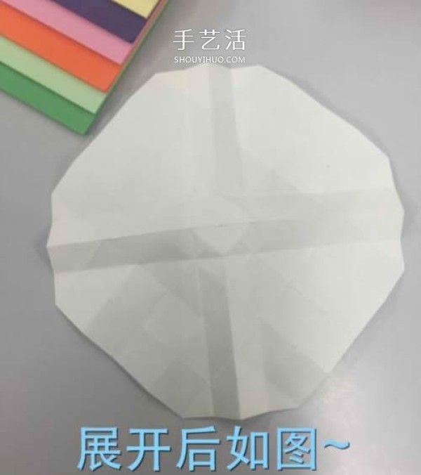 Illustrations of how to fold Huaxins improved version of Kawasaki roses are suitable for beginners