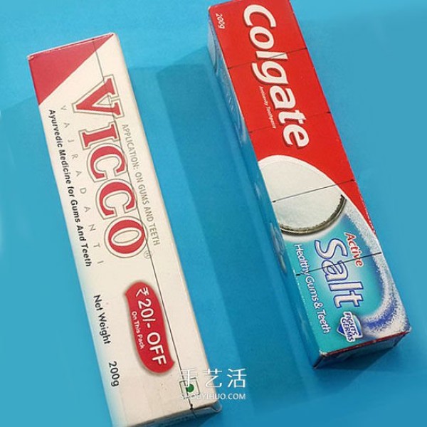 How to use waste toothpaste boxes to make jewelry boxes by hand