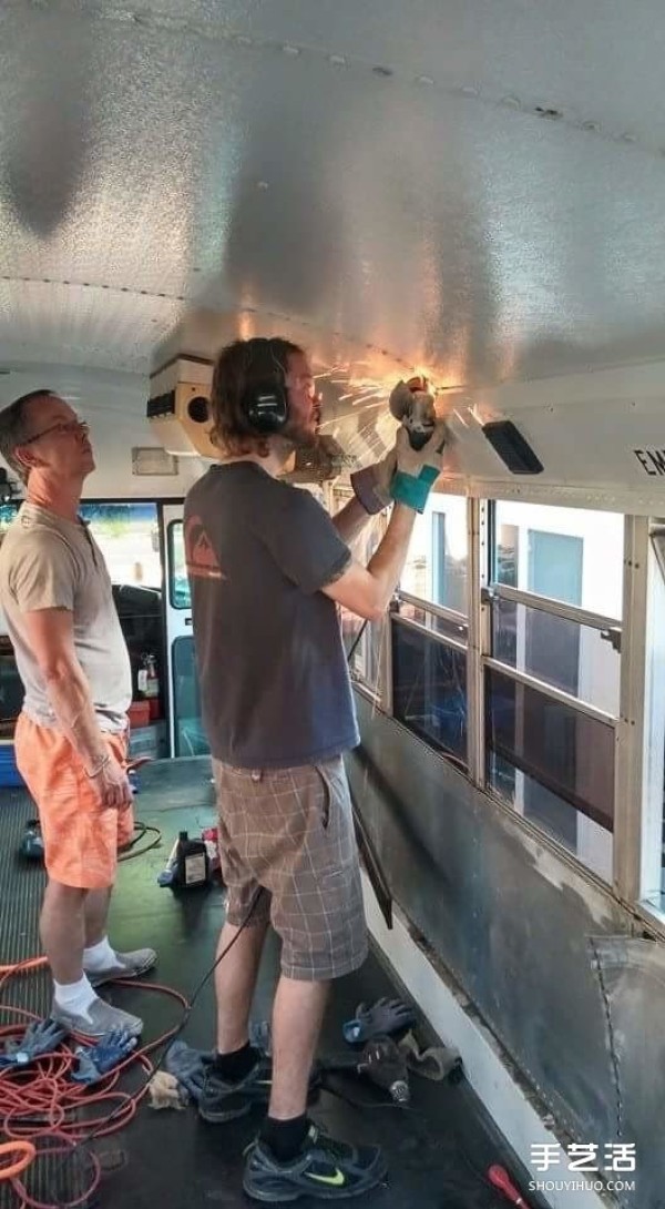 A scrapped school bus is transformed into a mobile mansion for a trip that can be taken anytime