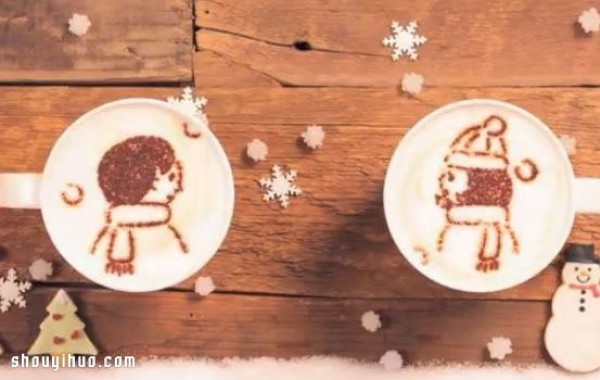 Creative latte animation confesses to her with a thousand cups of latte