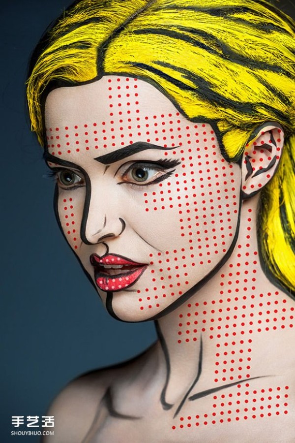 The facial makeup art that becomes three-dimensional and become 2D, see if you will be fooled