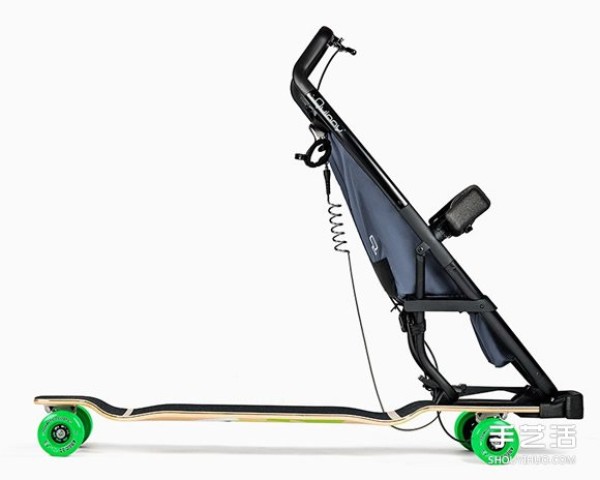 Longboardstroller sliding version of childrens stroller design