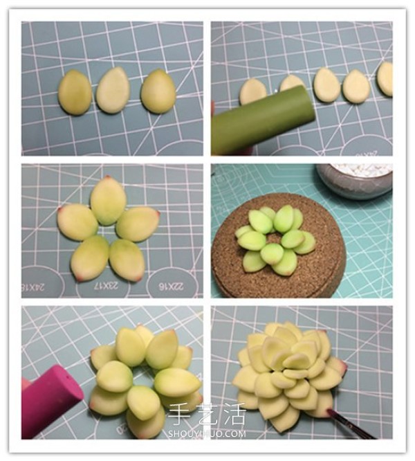 Realistic Clay Succulent Handmade Illustrated Tutorial