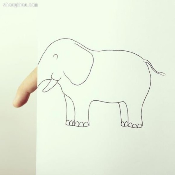 Finger and simple illustration combined to DIY playful and fun painting