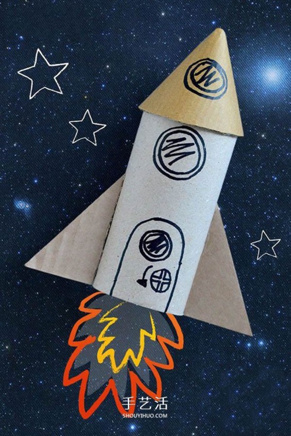 How to make a rocket model using kindergarten waste